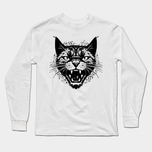 Angry cat Long Sleeve T-Shirt by Fantasy Vortex